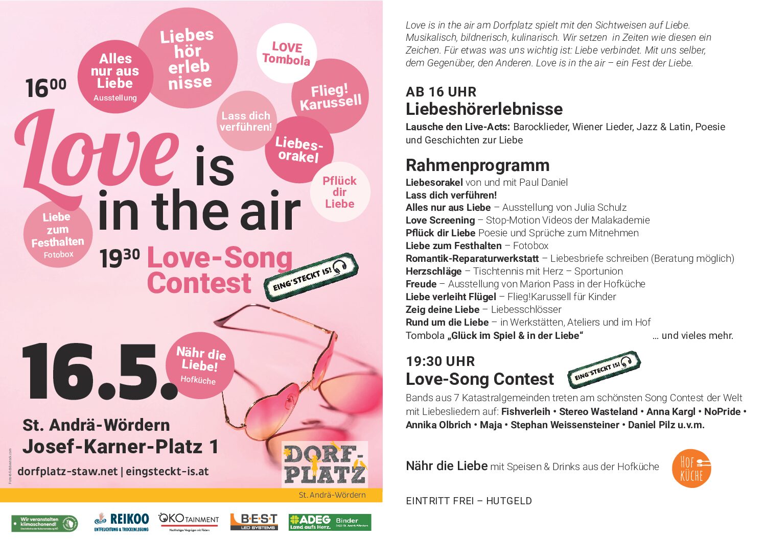 „Love is in the air“ 16.05.2026, ab 16:00